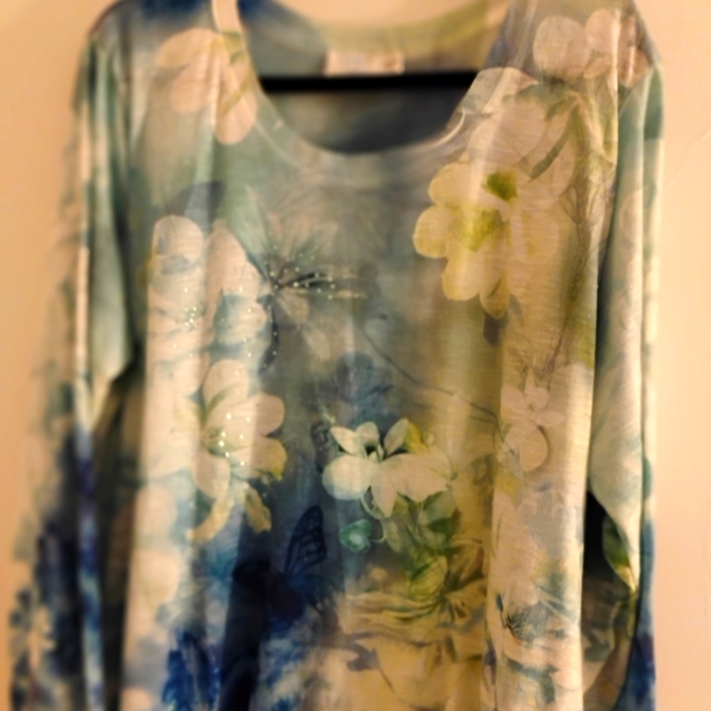 Women's Plus Size Time & Tru Floral Top